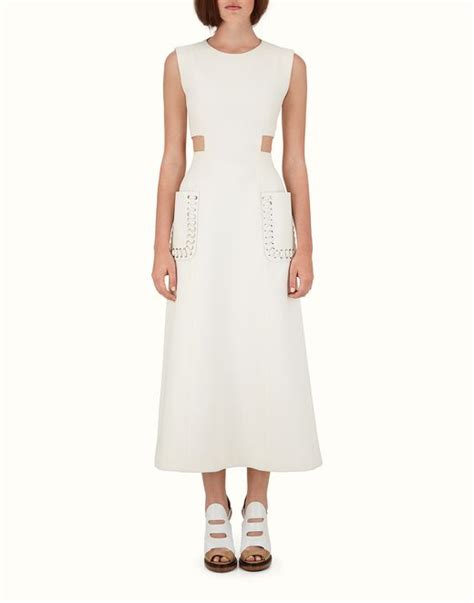 fendi vestito bianco 42|fendi formal dresses.